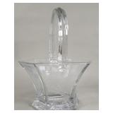 Heisey floral etched glass basket unmarked