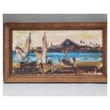 Signed impasto style oil on canvas painting