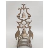 Vintage Chinese brass double bell tree stand