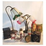 Vintage items: Brownie Six-16, pink glass,