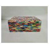 Multicolor mosaic art glass trinket box