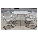 Hollywood Regency-style metal mesh table with 4
