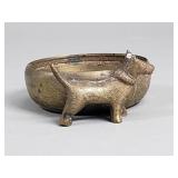 Vintage brass dog figurial trinket dish