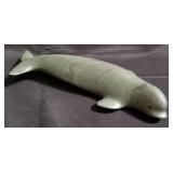 Jacob Uppik carved stone beluga whale sculpture