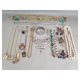 Vintage costume jewelry necklaces, bracelets,
