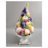 Vintage Italian Majolica ceramic fruit topiary