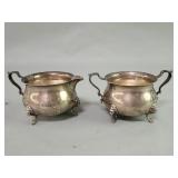 Sterling silver creamer and sugar bowl