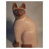 Vintage paper mache hand-painted cat