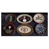 6 Pam Armburst Red Oaks Pottery decorative plates