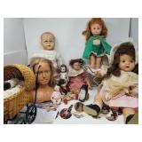 Group of vintage dolls and accessories