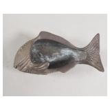 MCM brass figural fish dish