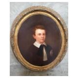 19th-century oil on canvas portrait