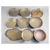 Group of vintage brass bowls and compote