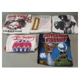 5 vintage single-stitch Rock & Roll band T-shirts