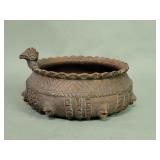Vintage signed terracotta ceremonial style bowl