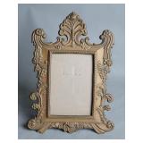 Victorian style brass picture frame with glass