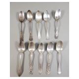 Group of sterling silver spoons