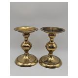 Pair of vintage brass pricket candlesticks with