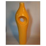 Ellipsis style yellow ceramic retro vase 23"h