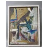 Signed and dated abstract oil painting 1965