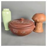 3pcs pottery and ceramic steamer pot, vases