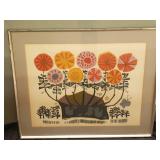 Signed David Weidman "Flowers" serigraph