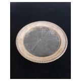 Sterling silver and glass bottle coaster
