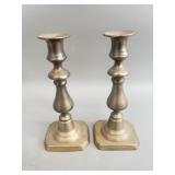 Antique baluster stem candlesticks