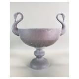 Vintage brass swan handled planter