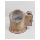Antique copper nautical gimbal compass binnacle