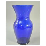 Hand-blown cobalt blue glass vase