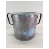 Vintage copper pot with riveted iron handles