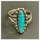 Vintage sterling silver and turquoise ring