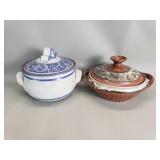 Mid century studio pottery steamer pots