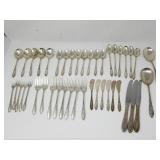 Heirloom sterling silver flatware, 43pcs
