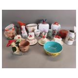Group of vintage porcelain & ceramic items, cat