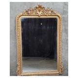 Antique French gilt wood and gesso wall mirror