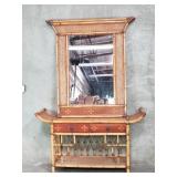 Vintage asian style bamboo, wood, and rattan