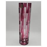 Vintage Czechoslovakian pink cut-to-clear lead