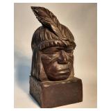 Vintage Brasil hand carved warrior bust