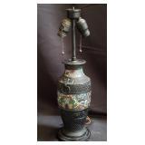 Vintage Asian cloisonne table lamp