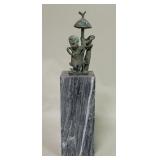 Vintage bronze sculpture on marble base