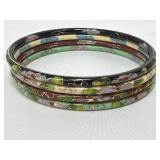Group of four cloisonnï¿½ floral pattern enameled