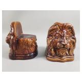 Pair of antique unmarked Staffordshire pottery