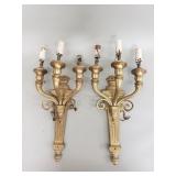 Pair of French Neoclassical style bronze sconces