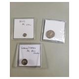3 ancient silver coins incl denarius of Octavian