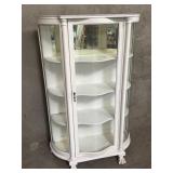 Vintage curio cabinet with curved glass panels