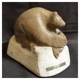 Earl Eder "Evening Catch" marble sculpture