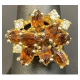 Vintage  8k heavy gold electroplated cocktail ring