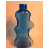 Vintage Blenko puzzle/wiggle blue glass vase
